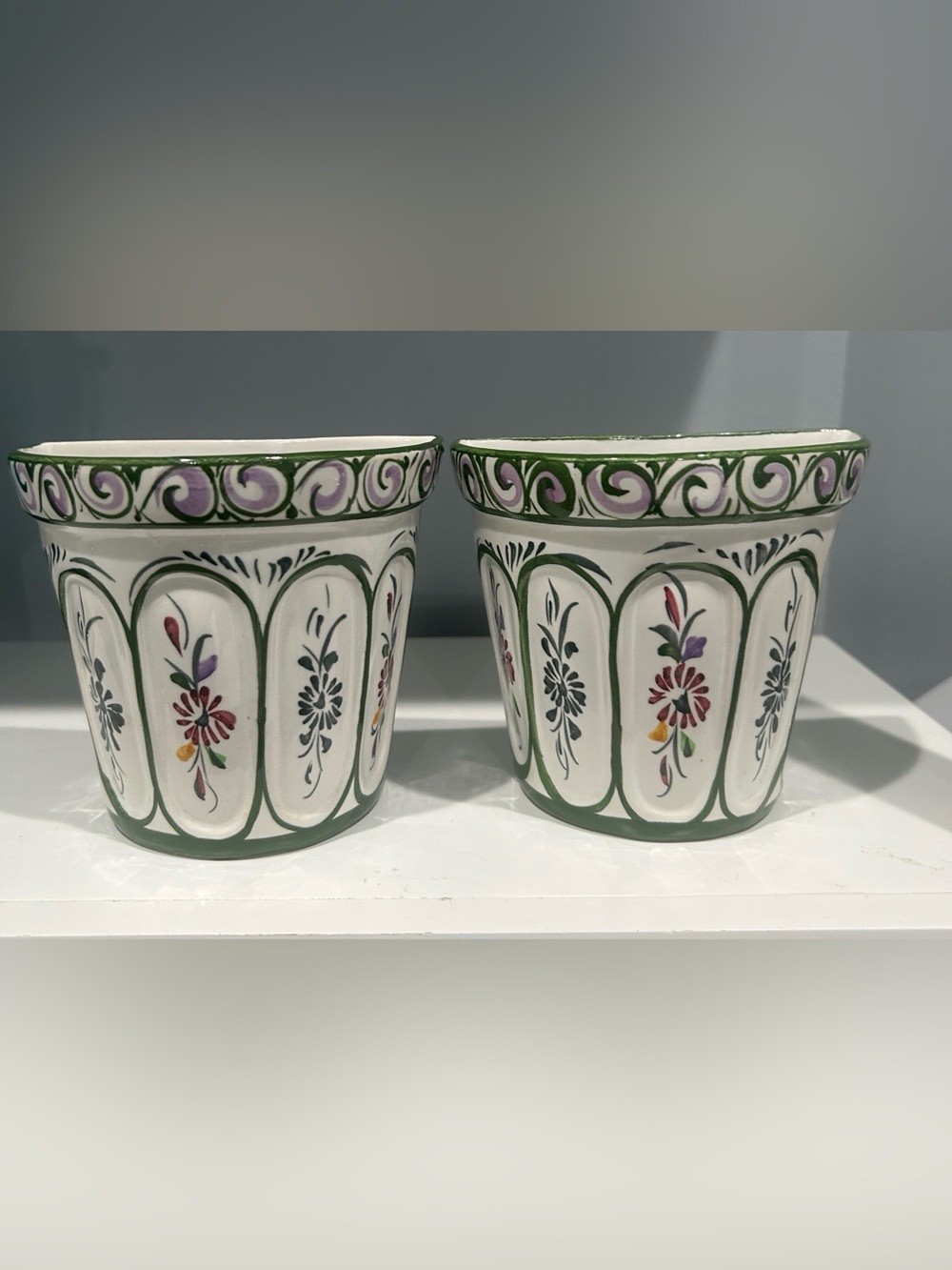 Hand painted wall planters